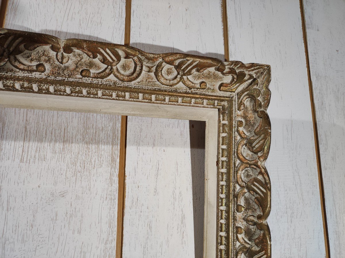 Cadre Montparnasse 8P Bois Patine Dore Feuillure 46 Cm X 33 Cm-photo-3