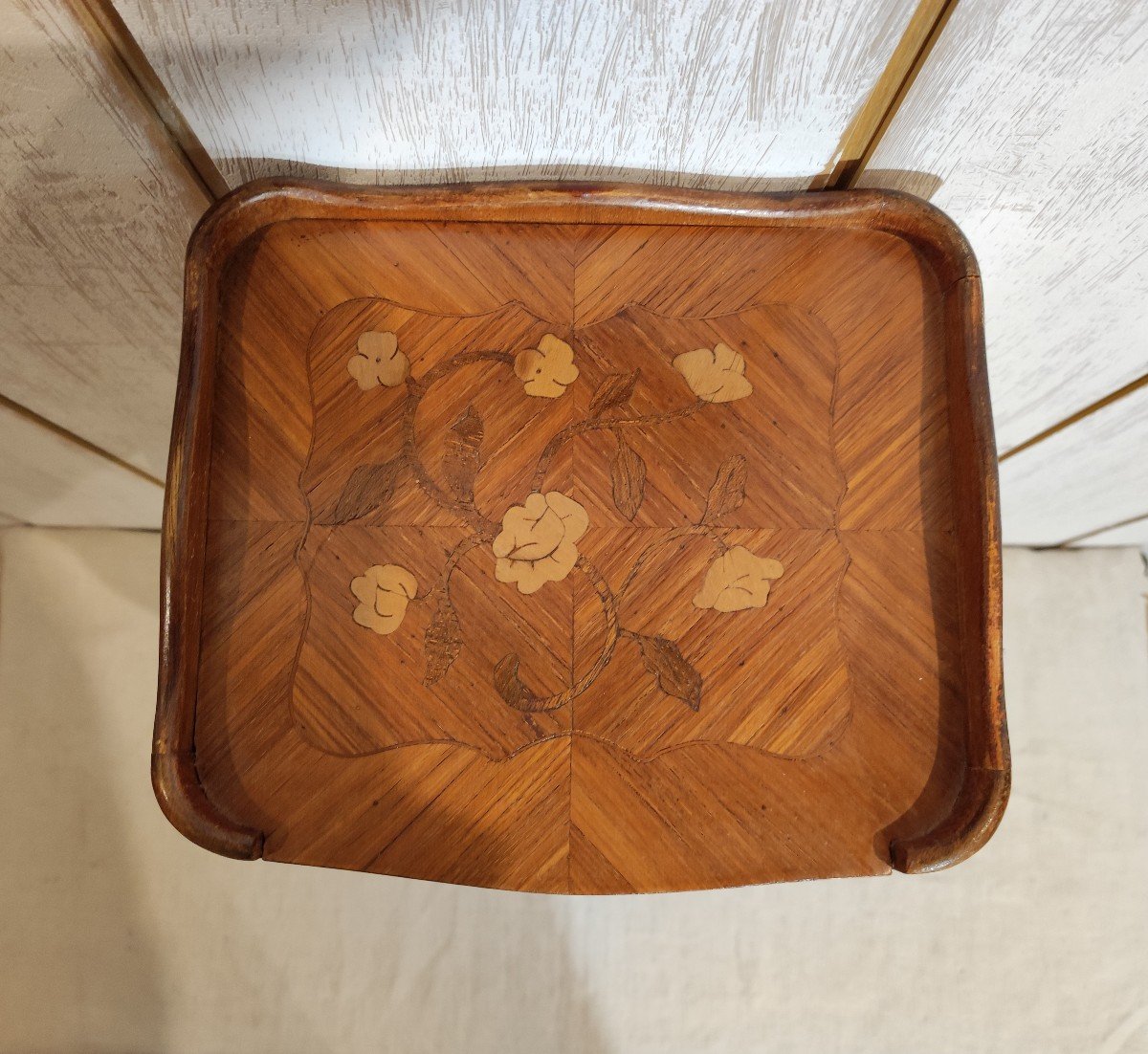 Marquetry Bedside Table 3 Drawers-photo-4