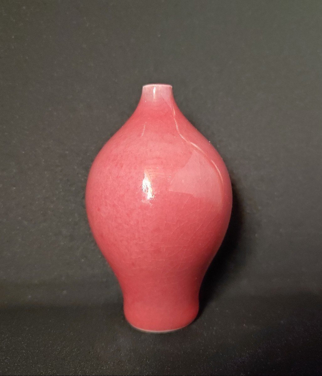 Deblander Miniature Porcelain Vase “peach Skin” Color