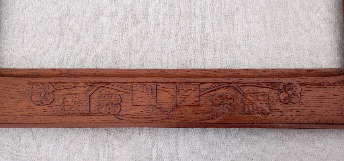 Cadre 6p art nouveau Bois Sculpté Feuillure 41 Cm X 27 Cm -photo-4