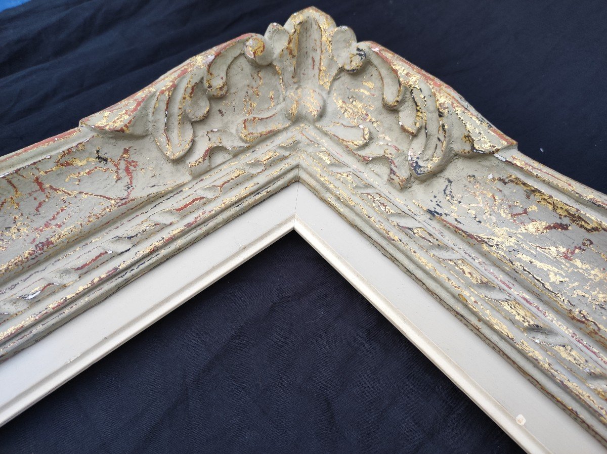 Montparnasse Frame 12p Rabbet 61 Cm X 46 Cm Golden Patina-photo-4