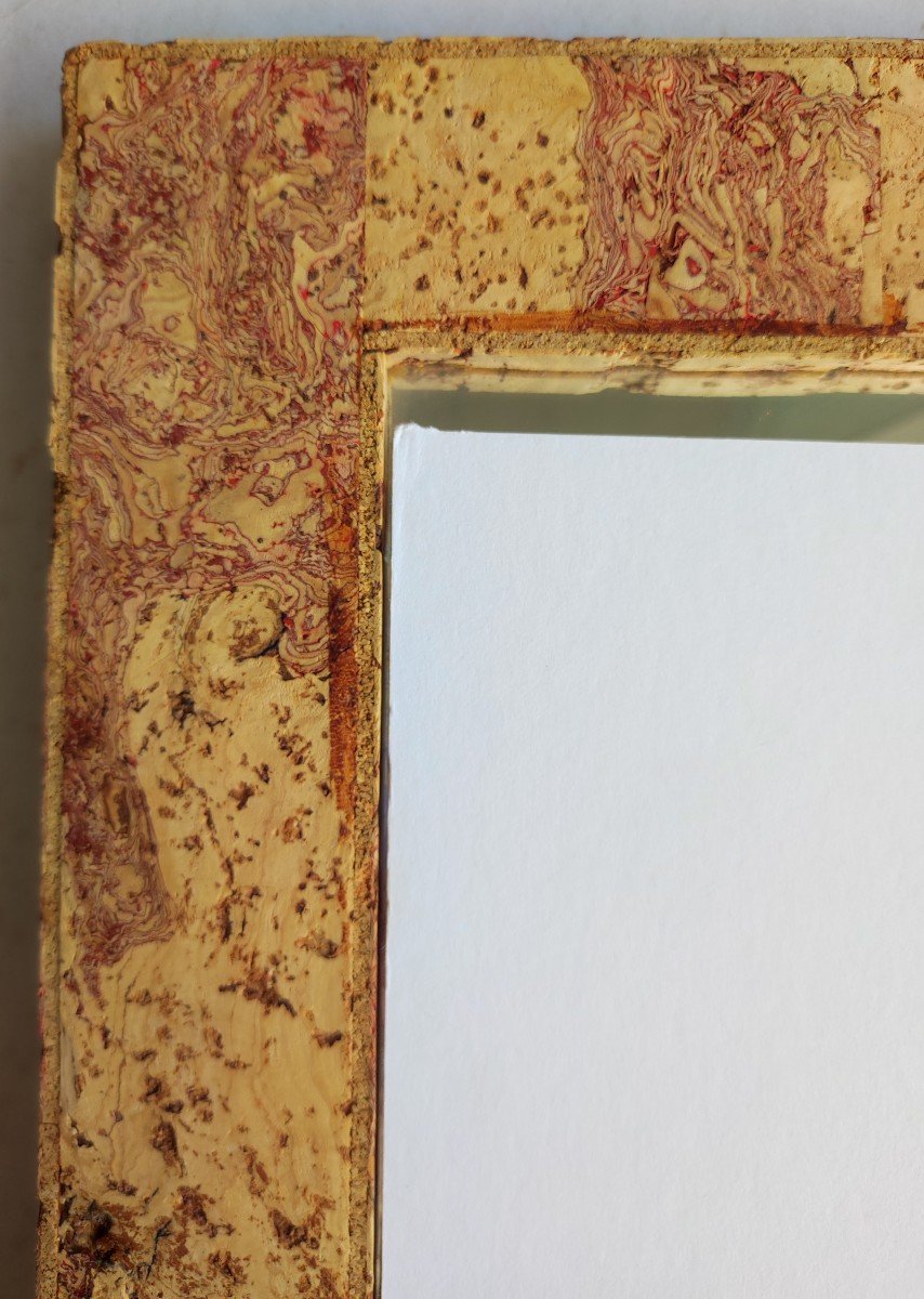 Cork Mirror Frame Decoration From The 80s-photo-2