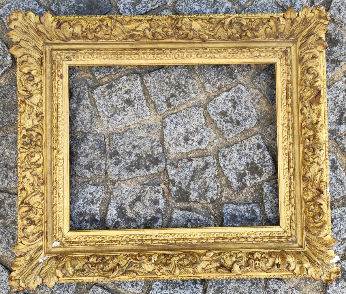Old Frame 6f Montparnasse Wood Stucco Golden Rebate 41 Cm X 33 Cm