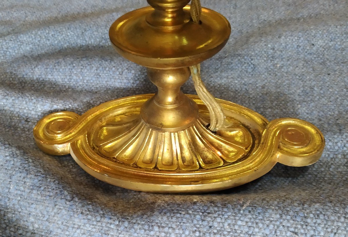 Old Pair Of Gilt Bronze Wall Lamps-photo-2