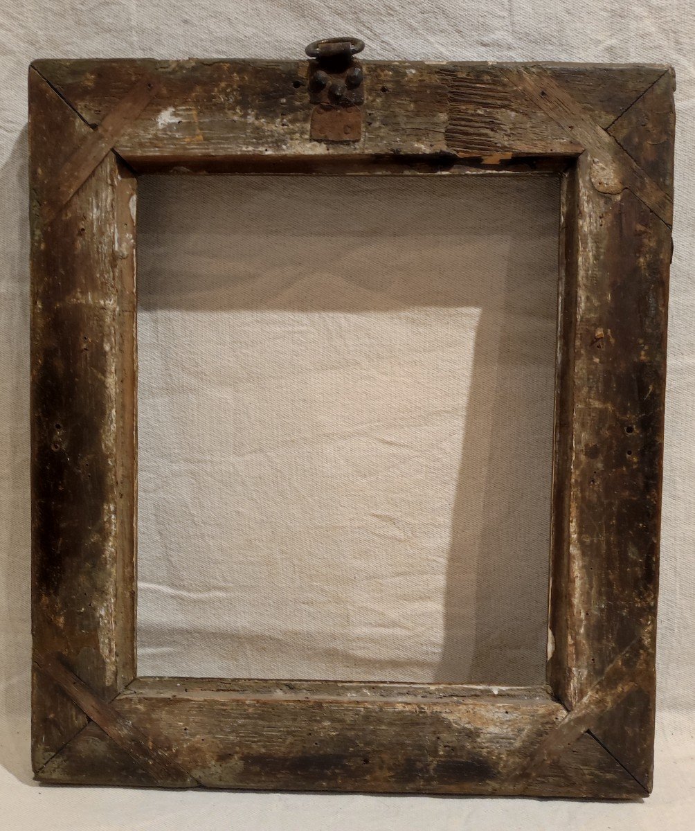 Old Louis XIV Frame Rabbet 31 Cm X 26 Cm Carved Wood-photo-4