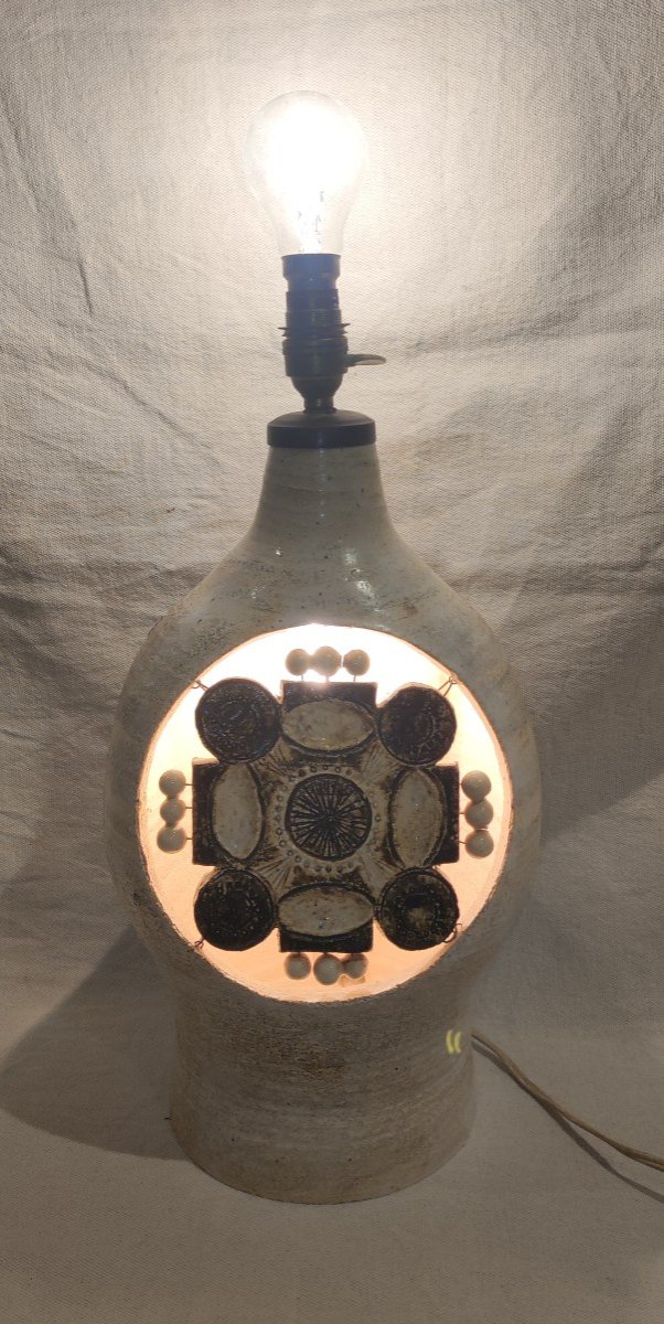 Georges Pelletier Ceramic Lamp 60s Lamp Base-photo-6
