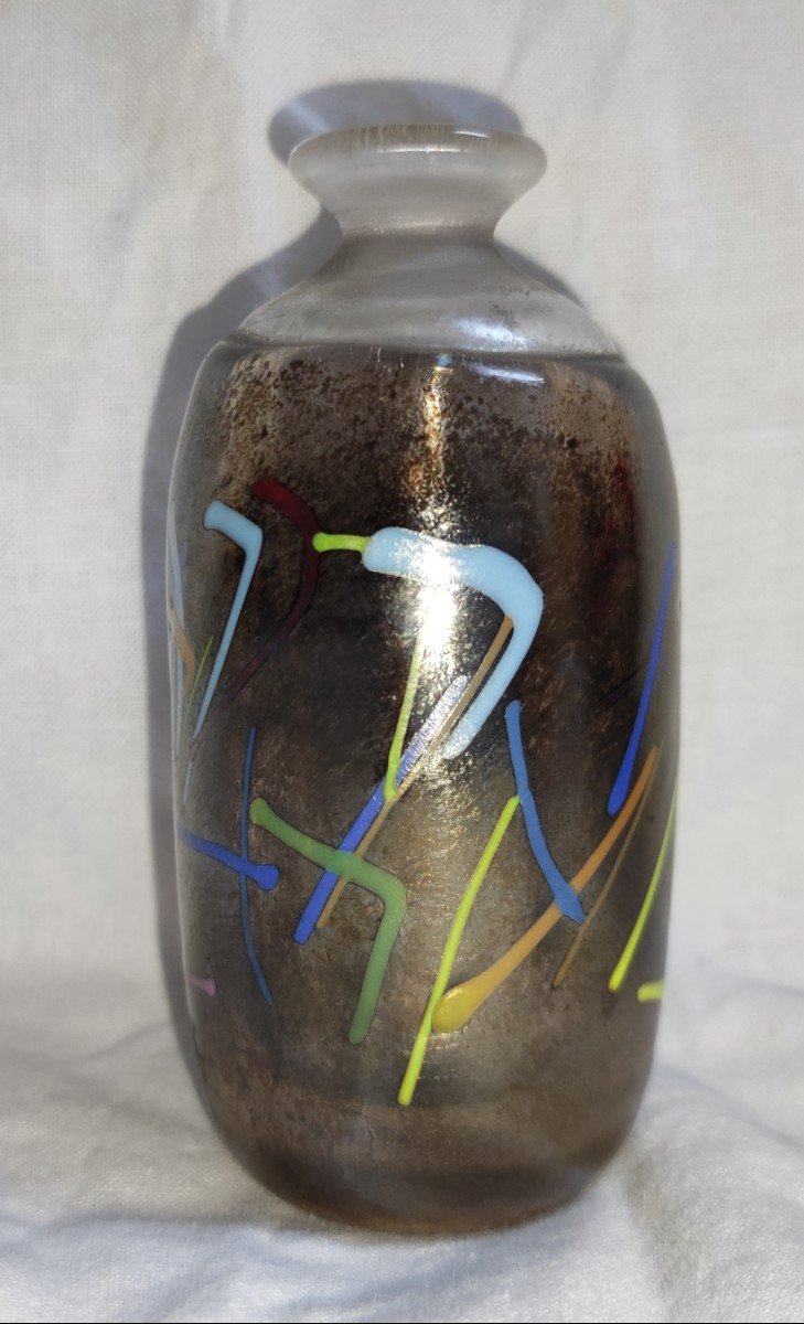 Vase By Bertil Vallien For Kosta Boda Blown Glass Signed Dated 86