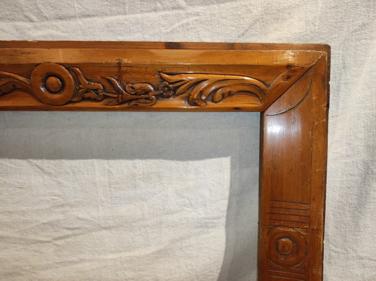 Art Deco Carved Wood Frame With Rebates 53 Cm X 34 Cm-photo-3