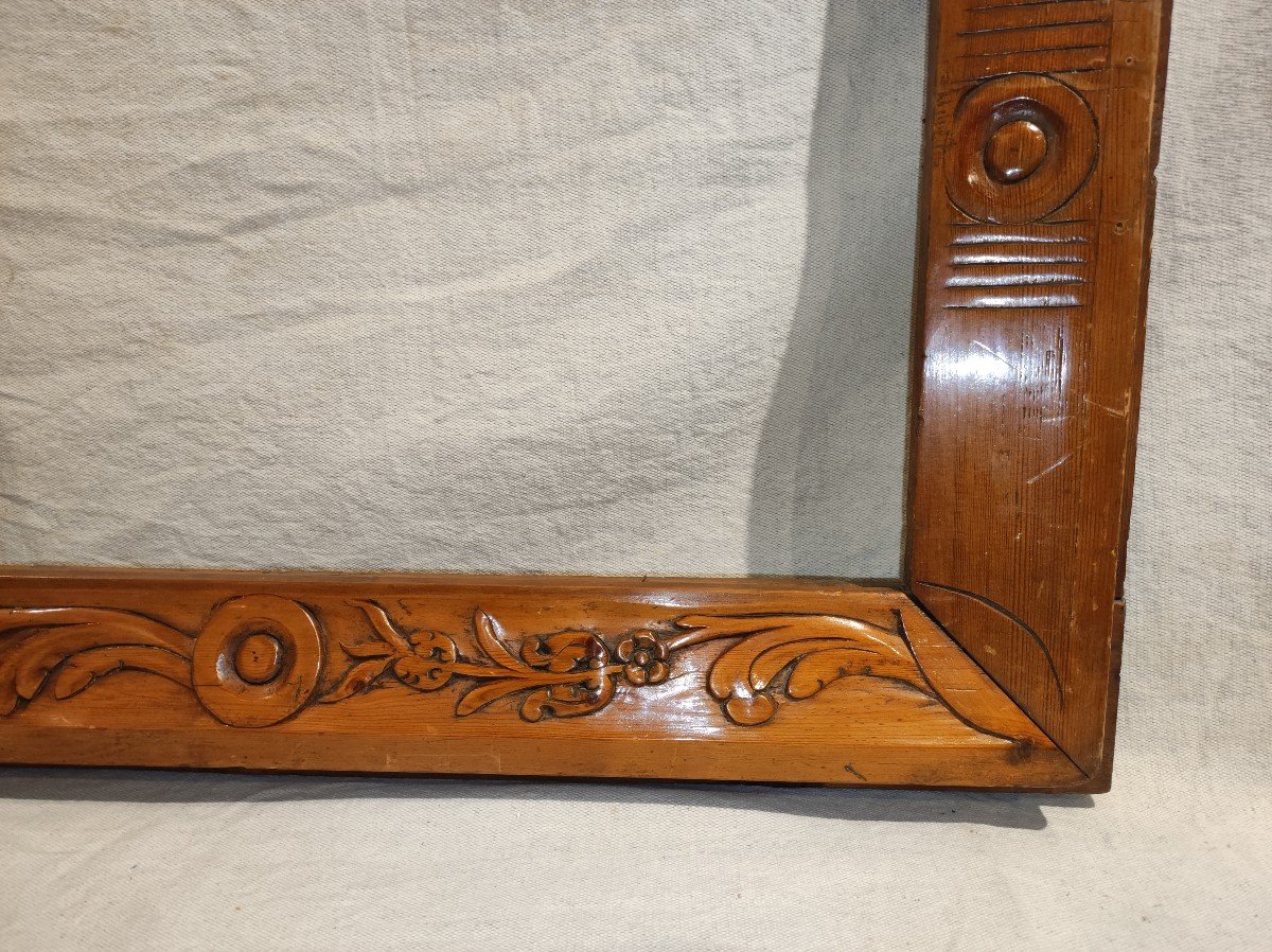 Art Deco Carved Wood Frame With Rebates 53 Cm X 34 Cm-photo-4