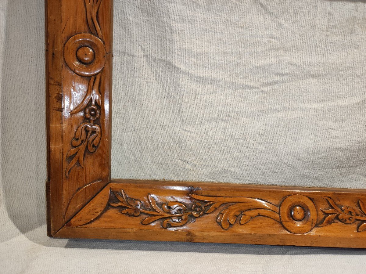 Art Deco Carved Wood Frame With Rebates 53 Cm X 34 Cm-photo-2