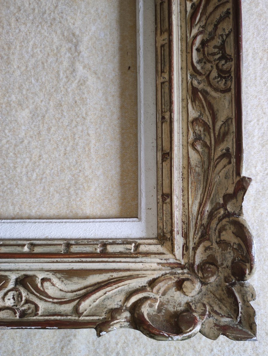 Cadre Montparnasse Feuillure 24 Cm X 18 Cm  Bois Patiné Sculpté -photo-2