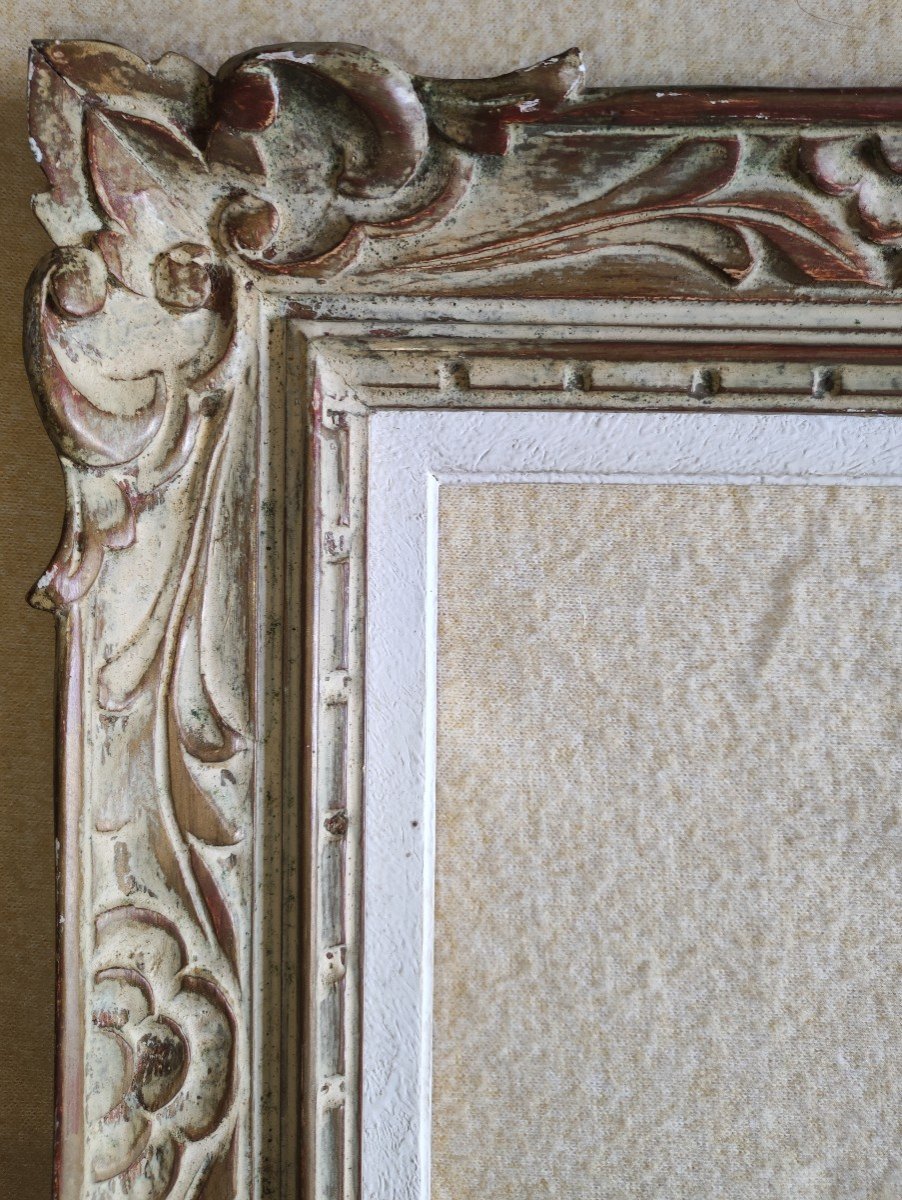 Cadre Montparnasse Feuillure 24 Cm X 18 Cm  Bois Patiné Sculpté -photo-4