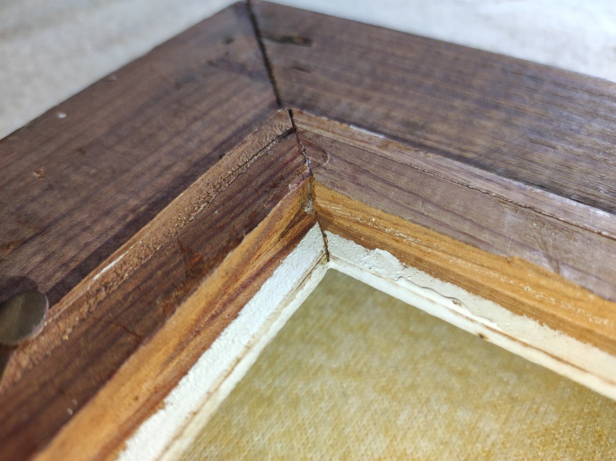 Cadre Montparnasse Feuillure 24 Cm X 18 Cm  Bois Patiné Sculpté -photo-1