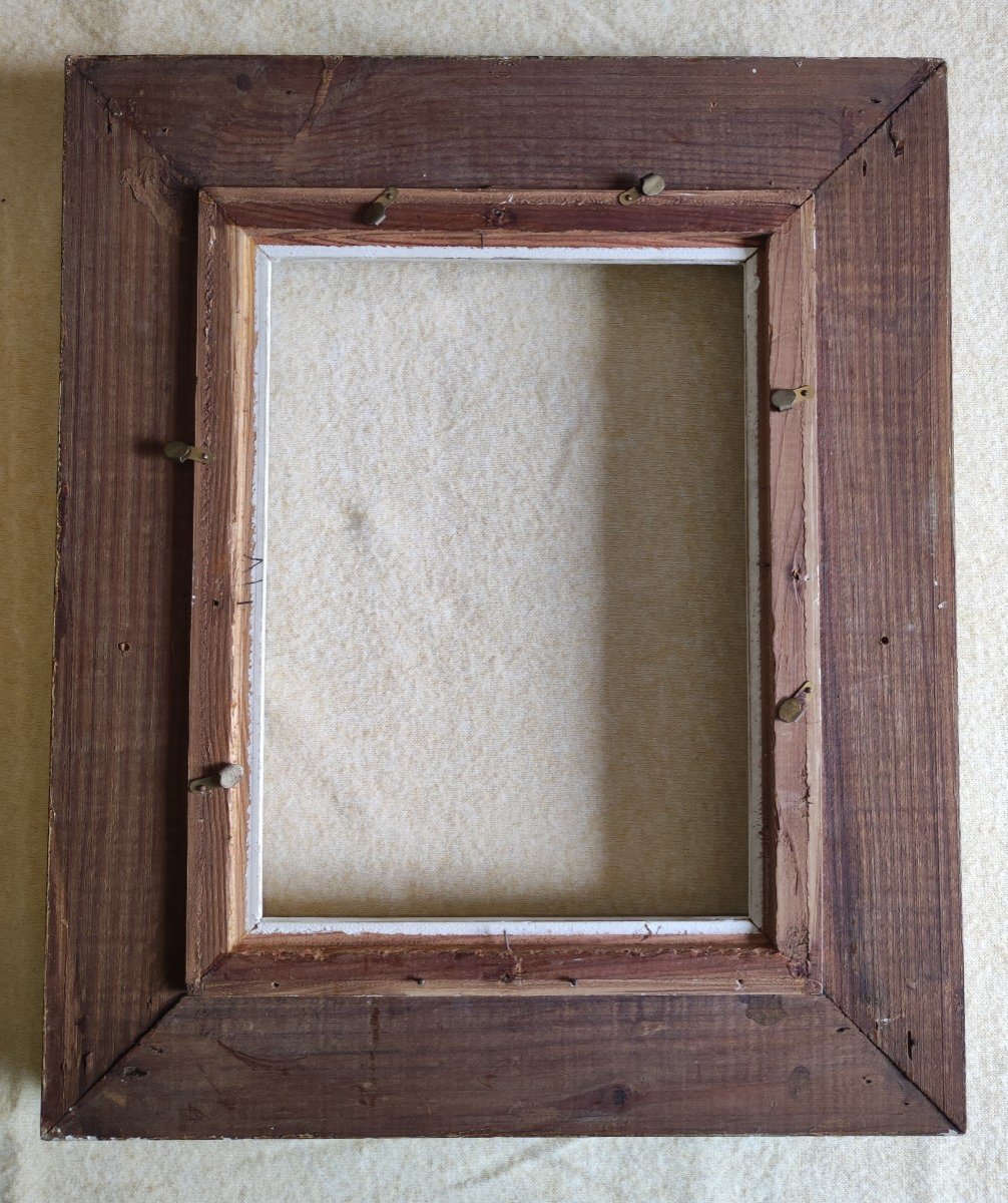 Cadre Montparnasse Feuillure 24 Cm X 18 Cm  Bois Patiné Sculpté -photo-2