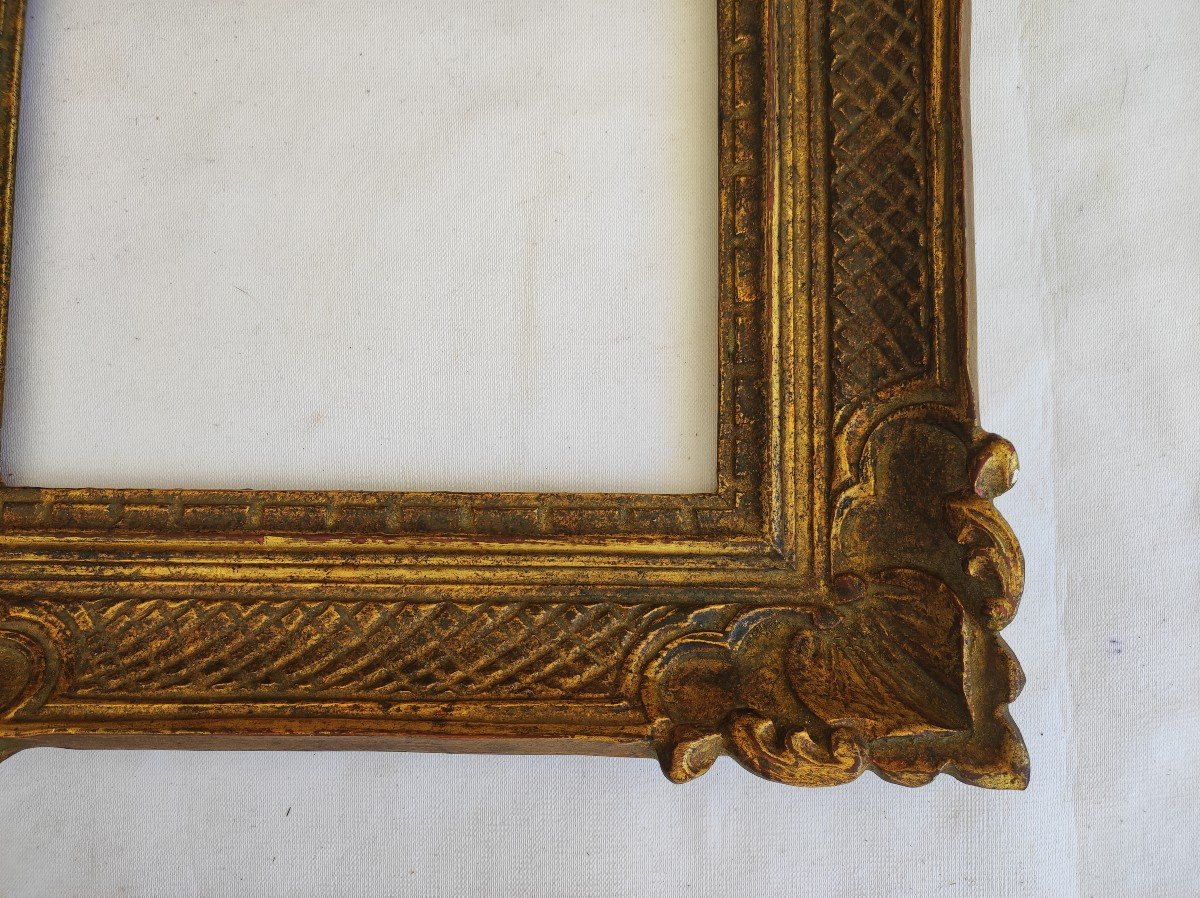 Cadre Montparnasse Bois Sculpté Doré Feuillure 24 Cm X 20 Cm-photo-2