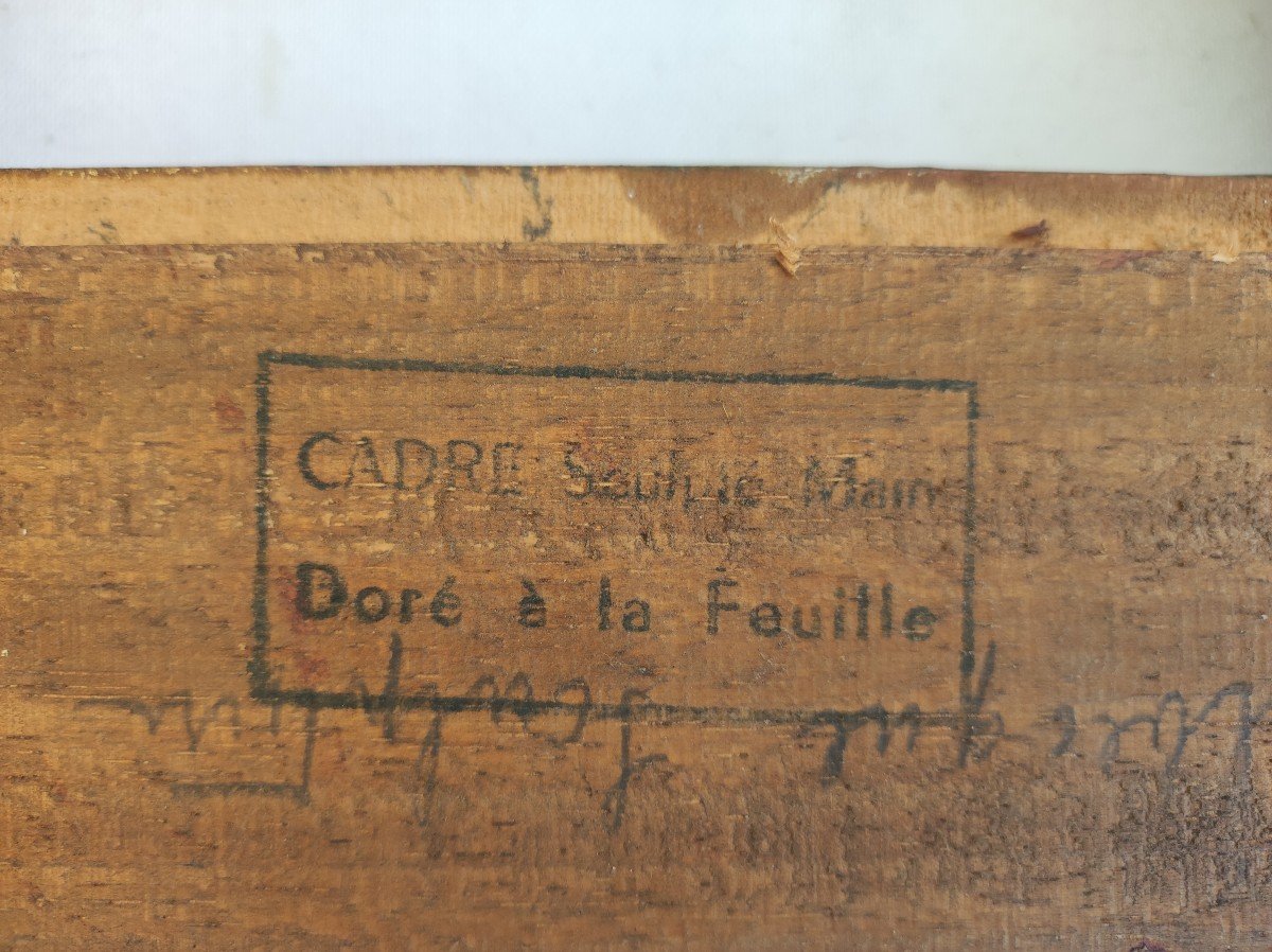 Cadre Montparnasse Bois Sculpté Doré Feuillure 24 Cm X 20 Cm-photo-1