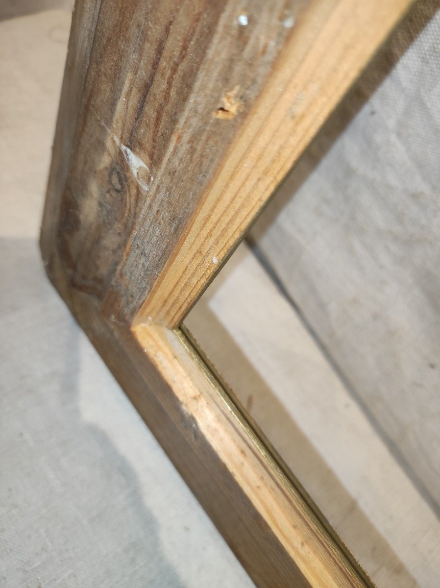 Grand Cadre Montparnasse 25f Feuillure 81 Cm X 60 Bois Sculpté Doré -photo-1