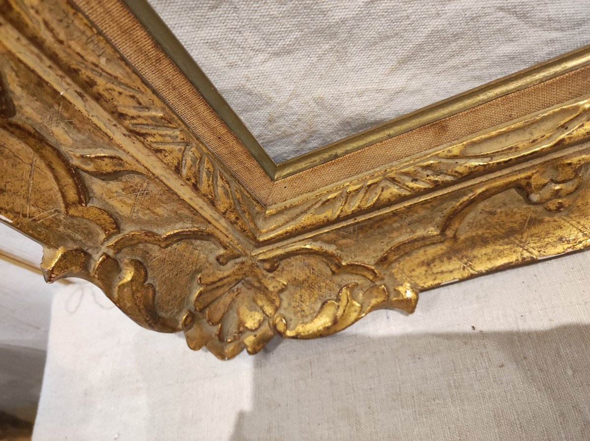 Grand Cadre Montparnasse 25f Feuillure 81 Cm X 60 Bois Sculpté Doré -photo-6