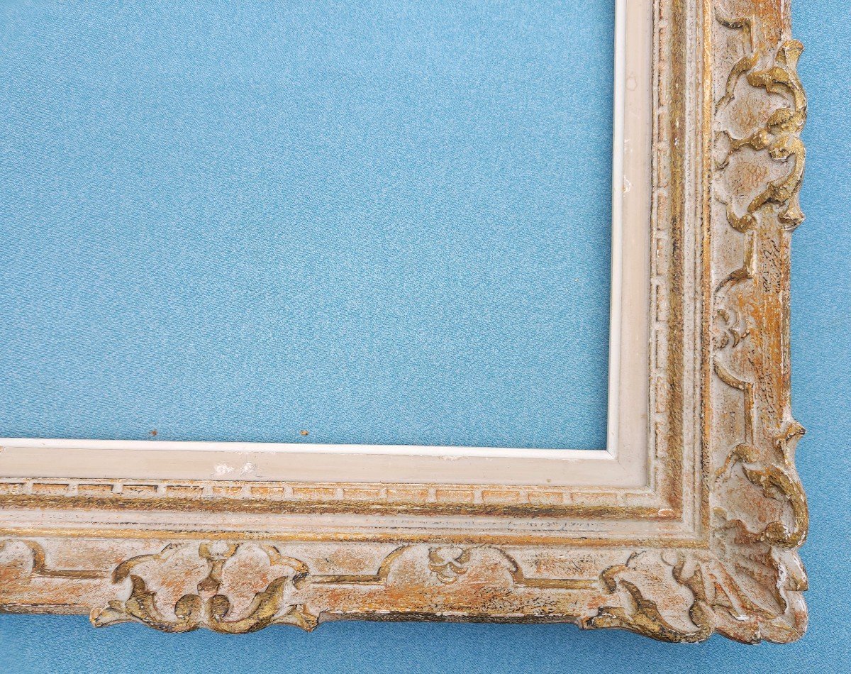 Frame 6f Montparnasse Carved Wood Patinated Rebate 41 Cm X 33 Cm-photo-2