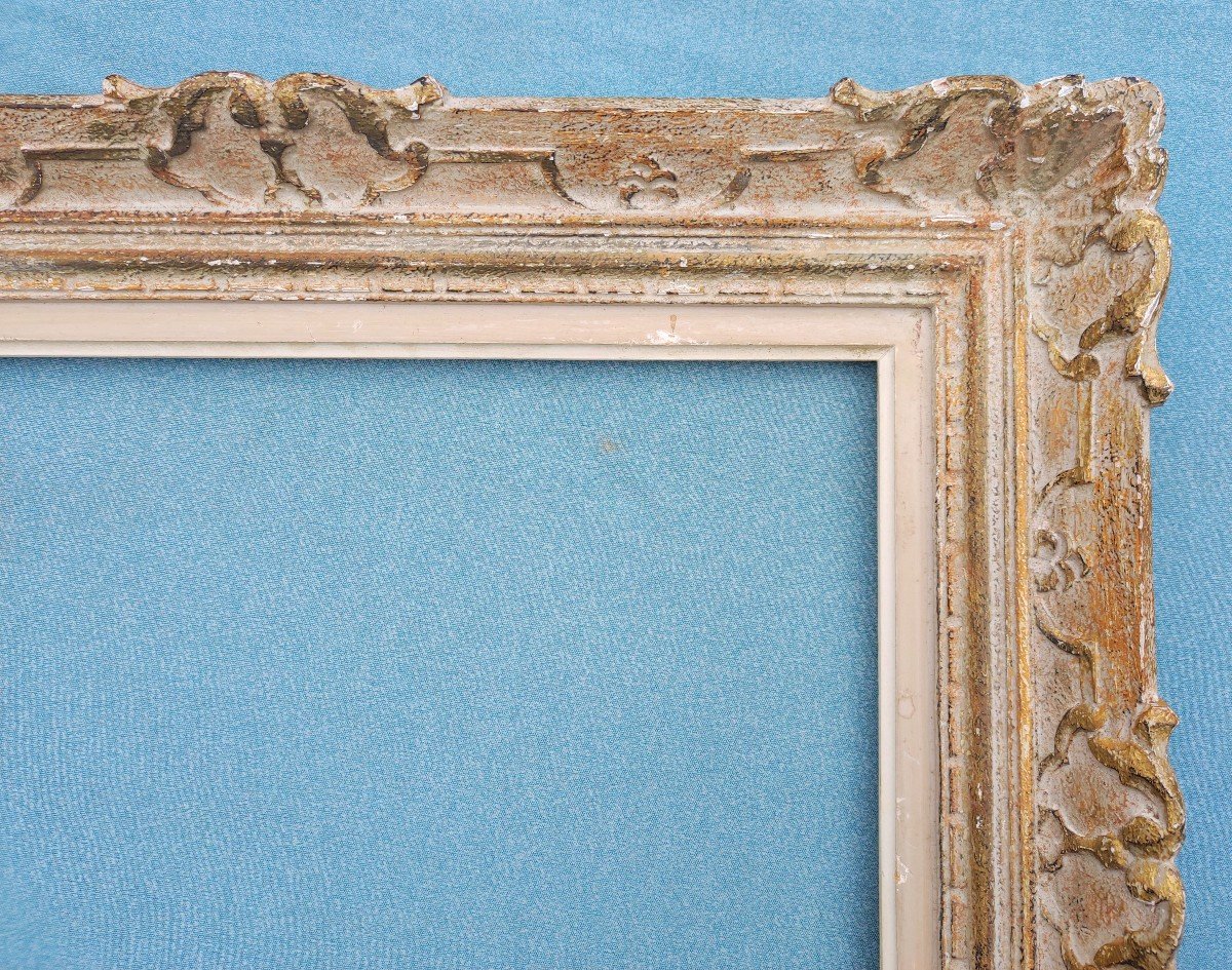 Frame 6f Montparnasse Carved Wood Patinated Rebate 41 Cm X 33 Cm-photo-3