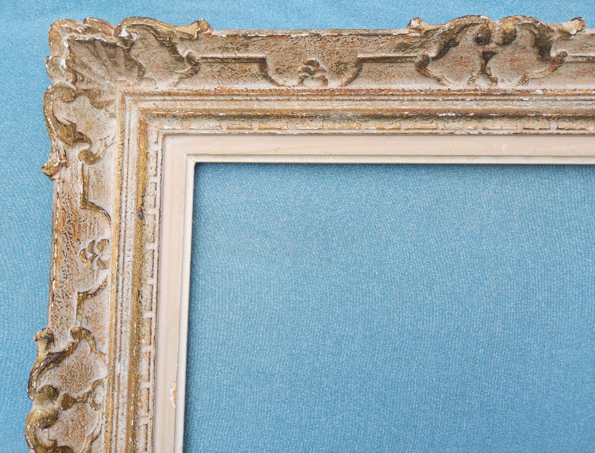 Frame 6f Montparnasse Carved Wood Patinated Rebate 41 Cm X 33 Cm-photo-4
