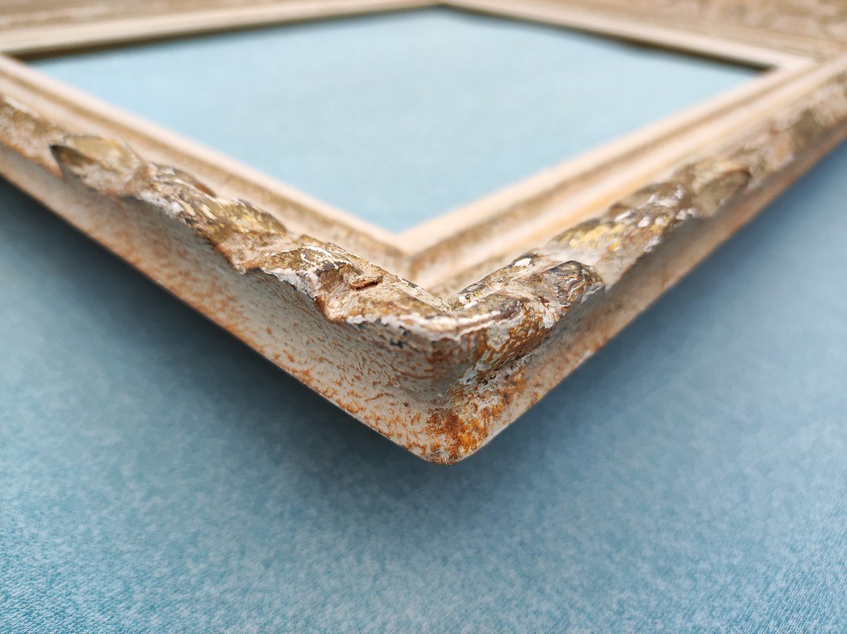 Frame 6f Montparnasse Carved Wood Patinated Rebate 41 Cm X 33 Cm-photo-3