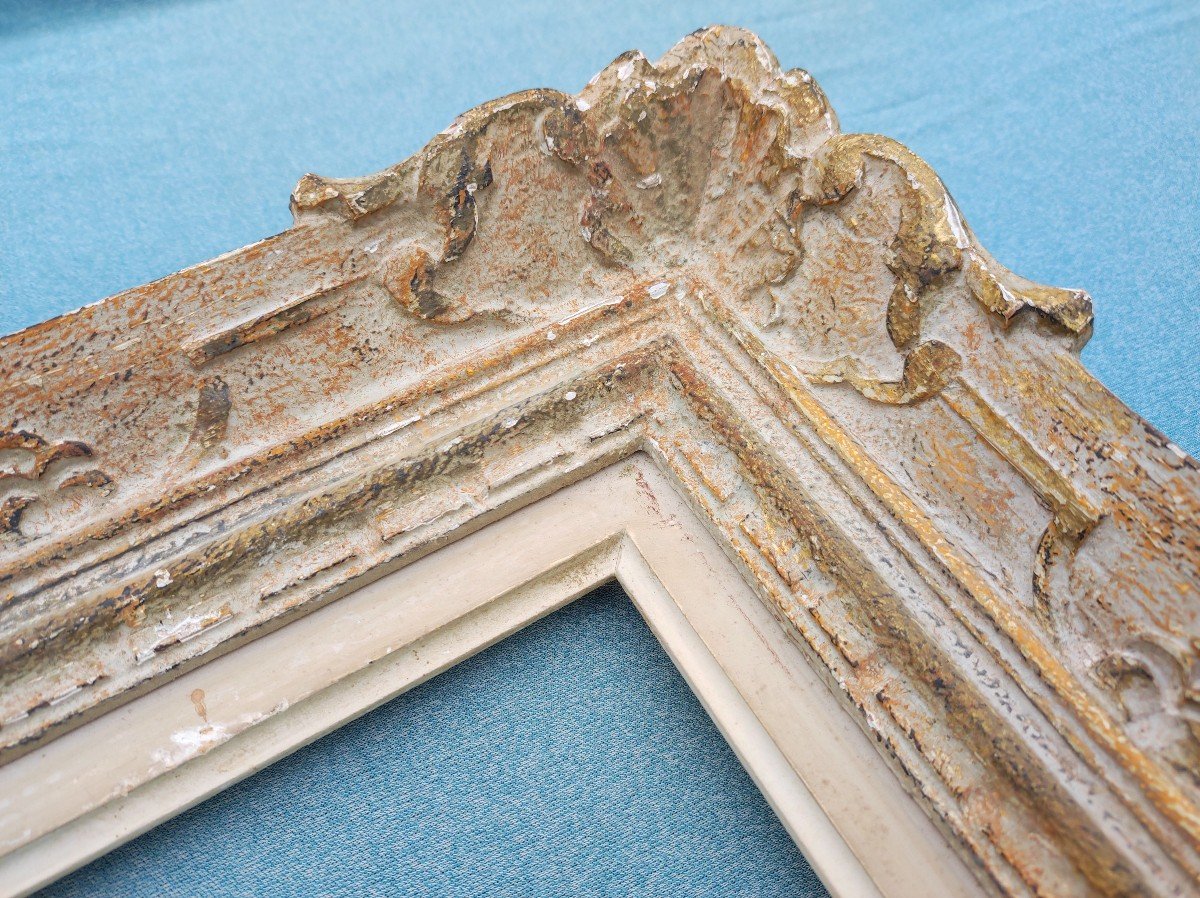 Frame 6f Montparnasse Carved Wood Patinated Rebate 41 Cm X 33 Cm-photo-4