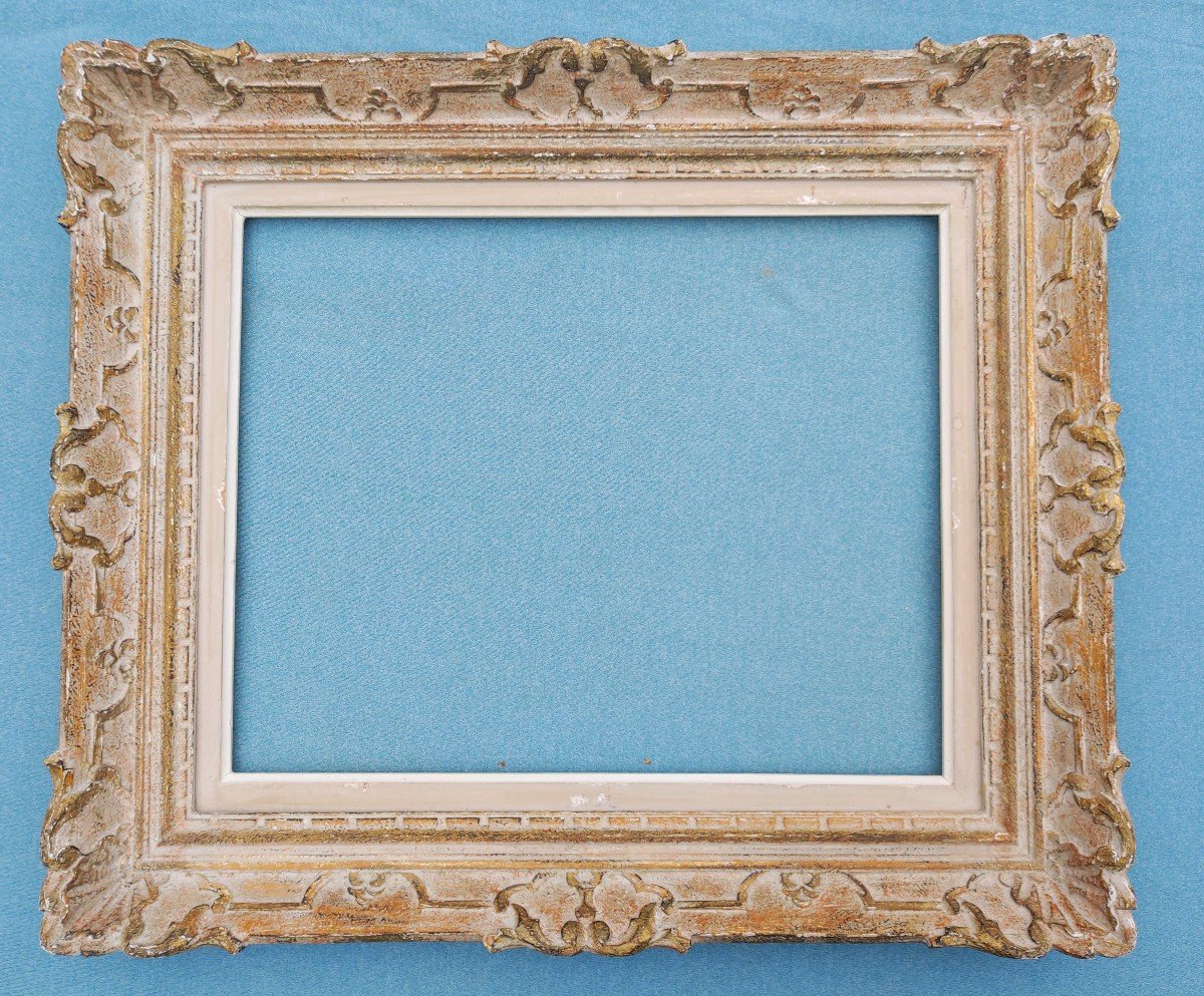 Frame 6f Montparnasse Carved Wood Patinated Rebate 41 Cm X 33 Cm-photo-6
