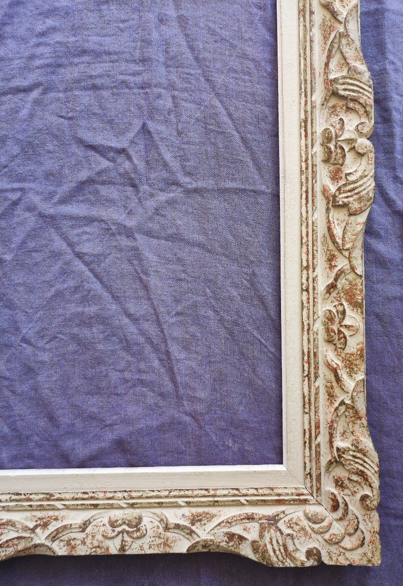 Montparnasse Frame Carved Wood Patinated Rebate 80 Cm X 40 Cm-photo-2