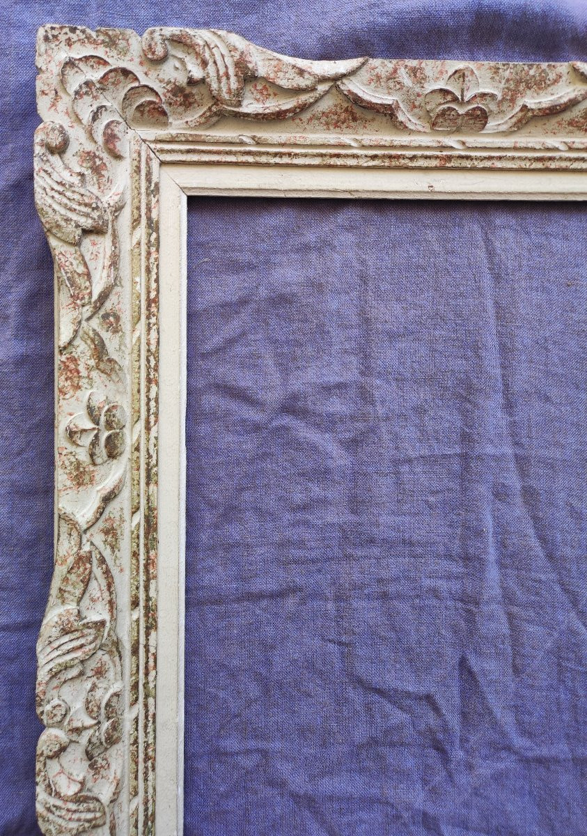 Montparnasse Frame Carved Wood Patinated Rebate 80 Cm X 40 Cm-photo-4