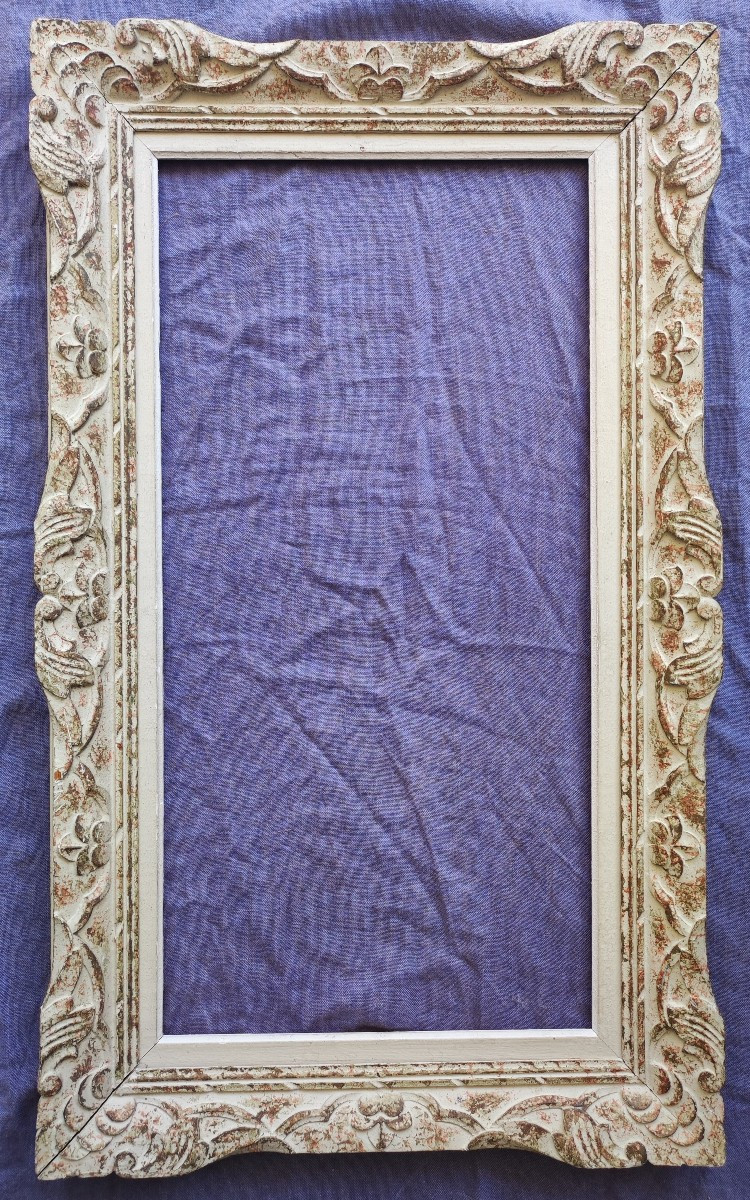 Montparnasse Frame Carved Wood Patinated Rebate 80 Cm X 40 Cm