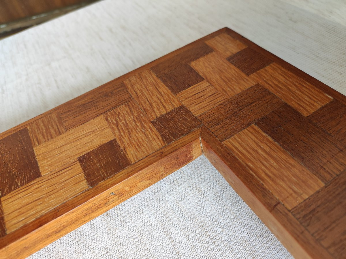 20th Century Wood Veneer Frame Rebate 43 Cm X 30 -photo-3