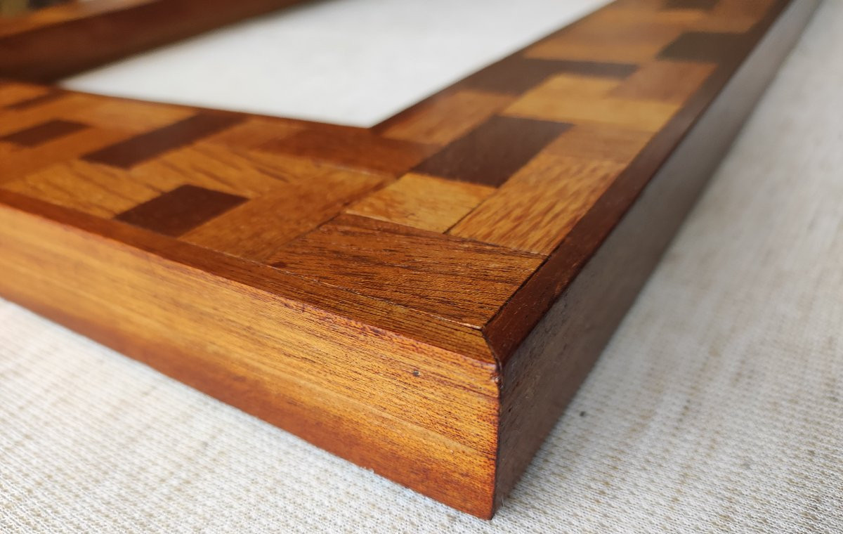 20th Century Wood Veneer Frame Rebate 43 Cm X 30 -photo-4