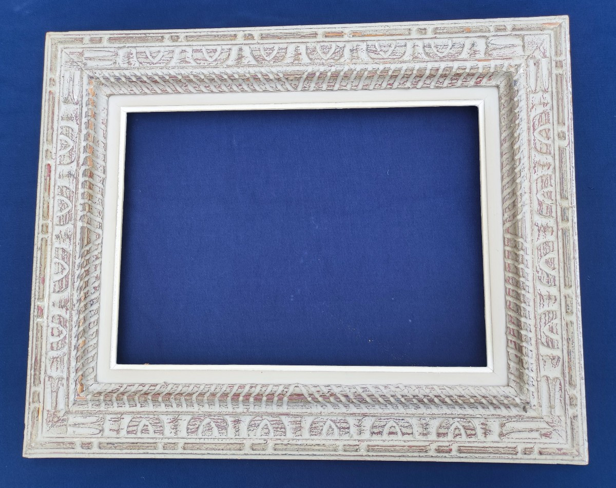 Cadre 8P Montparnasse bois patiné feuillure 46 cm x 33 cm 