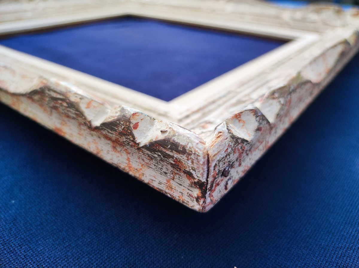 Montparnasse Frame, Carved Wood, Patinated Rebate, 33 Cm X 28 Cm -photo-2