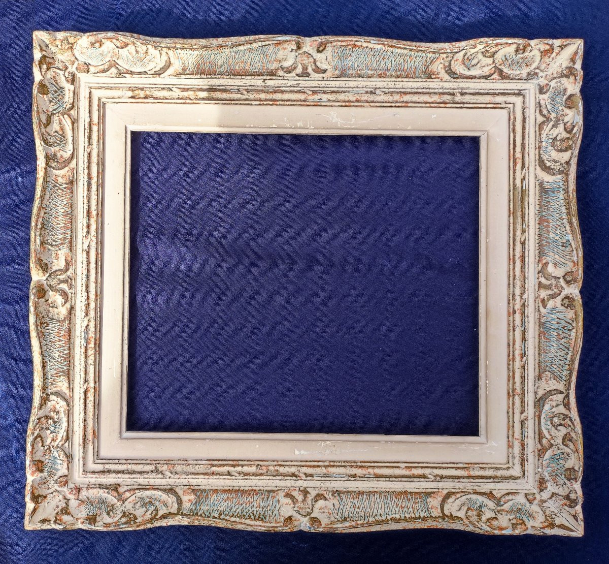 Montparnasse Frame, Carved Wood, Patinated Rebate, 33 Cm X 28 Cm -photo-5