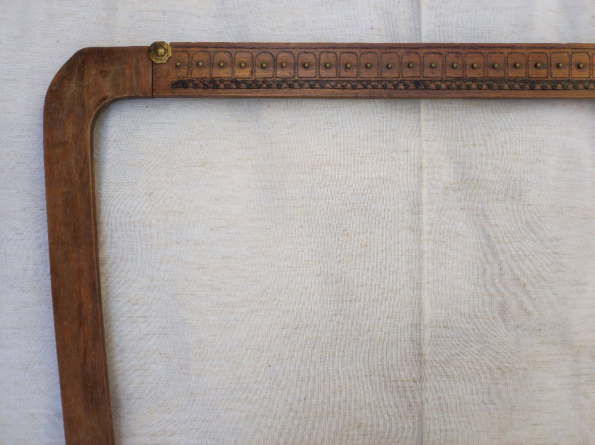 ancien cadre art nouveau bois sculpté feuillure 77 cm / 65 cm x 53 cm -photo-2