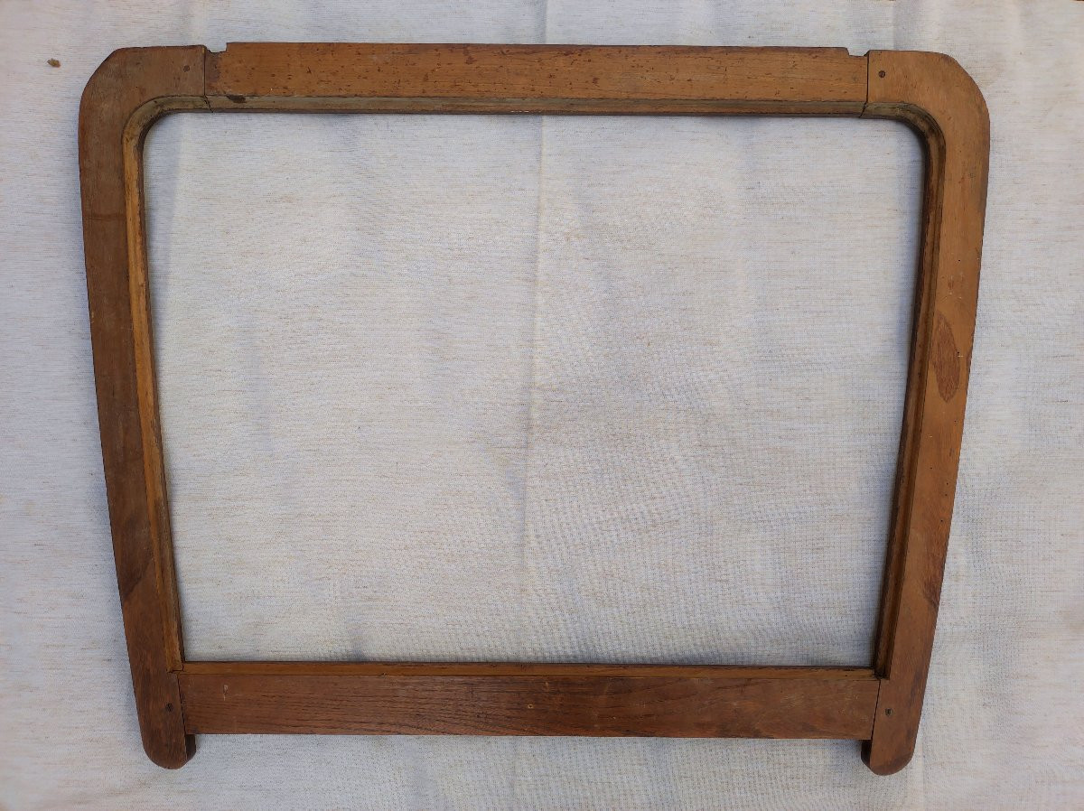 ancien cadre art nouveau bois sculpté feuillure 77 cm / 65 cm x 53 cm -photo-7