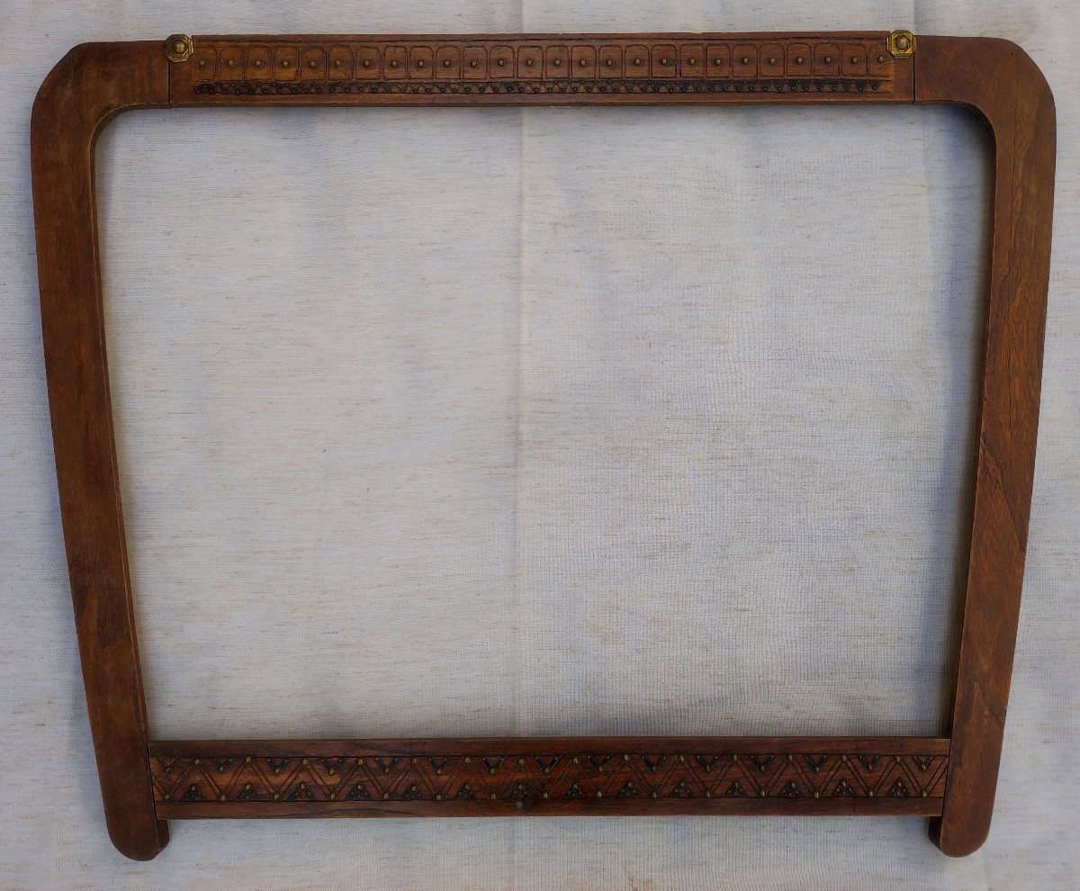 ancien cadre art nouveau bois sculpté feuillure 77 cm / 65 cm x 53 cm 