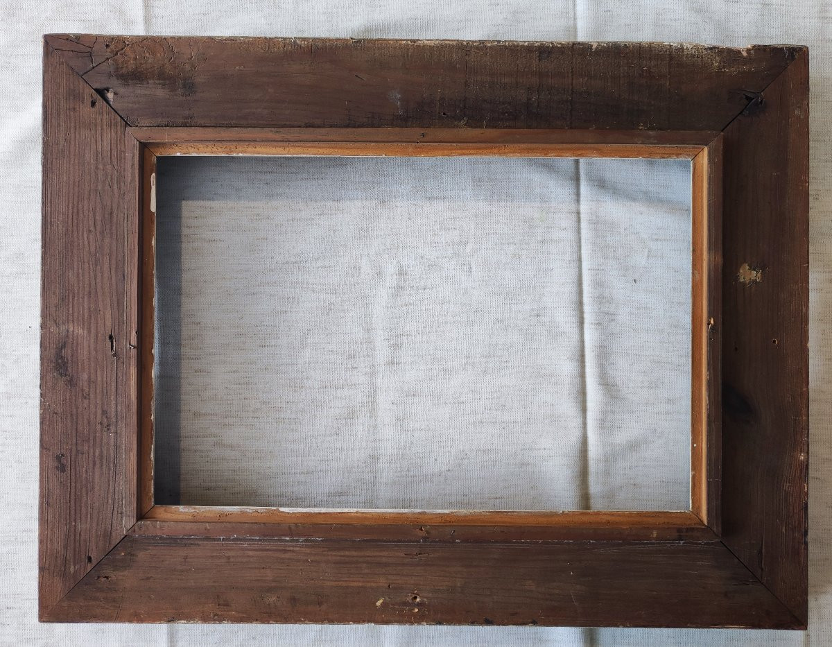 Cadre Montparnasse feuillure 42 cm x 28 cm bois sculpté patiné-photo-7