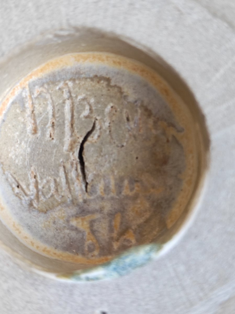 vase irisé Marius Bessone céramique Vallauris daté 84-photo-6