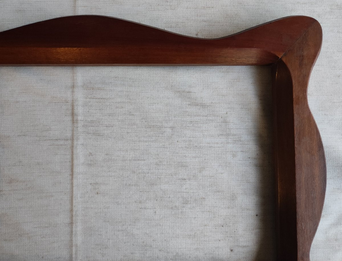 cadre art déco bois acajou sculpté feuillure 41 cm x 25 cm -photo-3