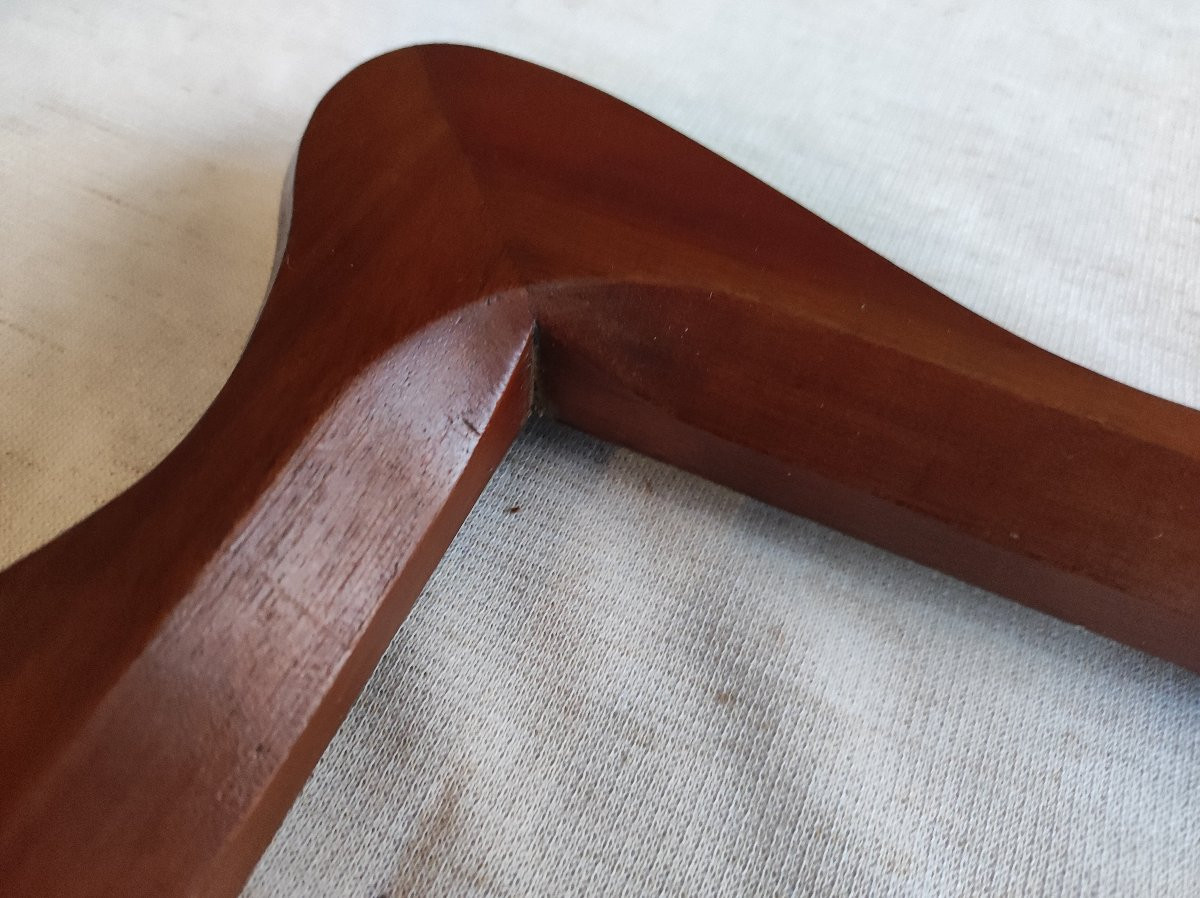 cadre art déco bois acajou sculpté feuillure 41 cm x 25 cm -photo-2