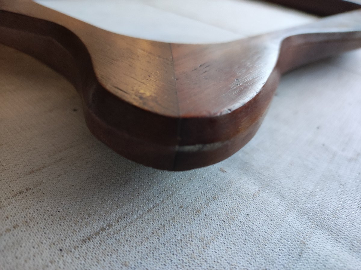 cadre art déco bois acajou sculpté feuillure 41 cm x 25 cm -photo-3