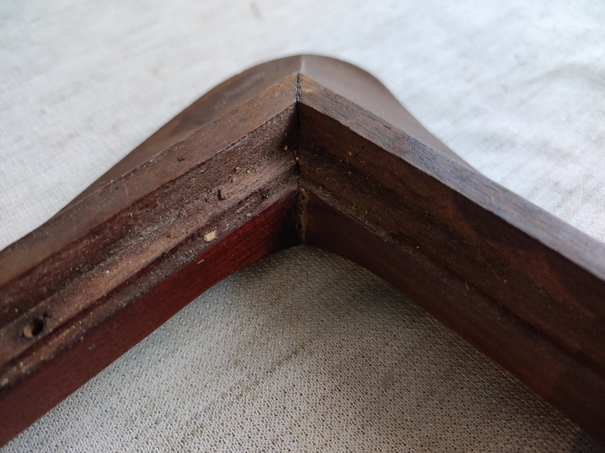 cadre art déco bois acajou sculpté feuillure 41 cm x 25 cm -photo-5