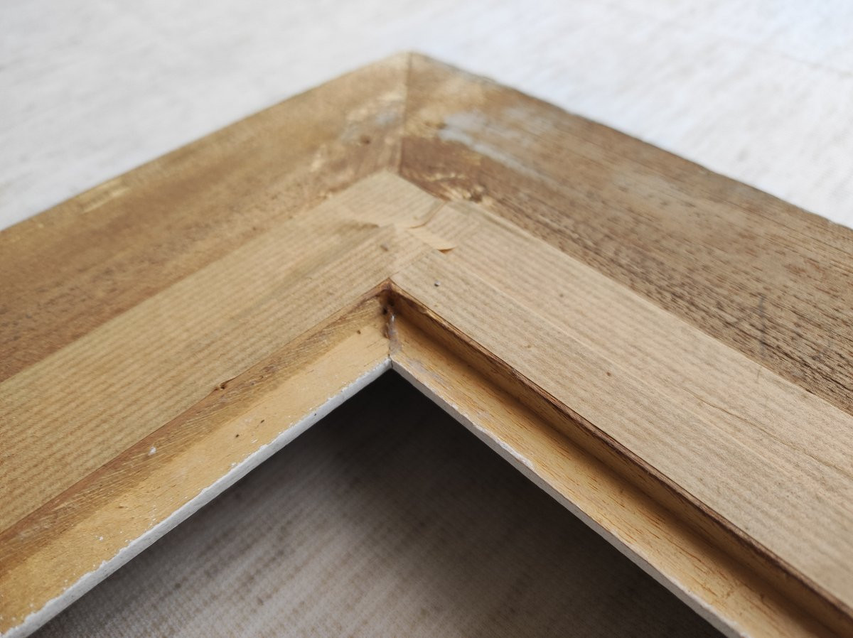 10f Montparnasse Frame, Patinated Wood, Rabbeted, 55 Cm X 46 Cm -photo-5