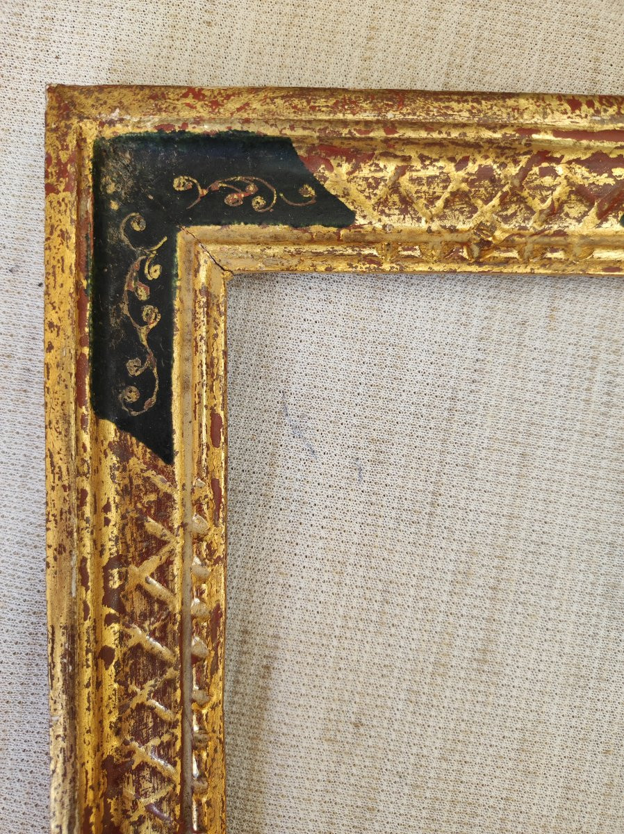 Gilded Wood Frame Renaissance Style Rebate 14 Cm X 10 Cm-photo-2