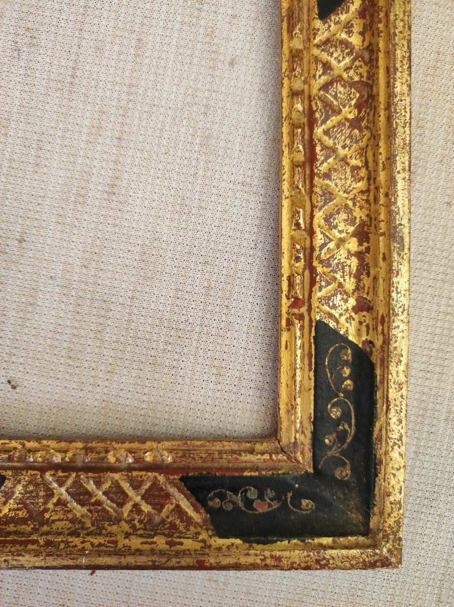 Gilded Wood Frame Renaissance Style Rebate 14 Cm X 10 Cm-photo-4