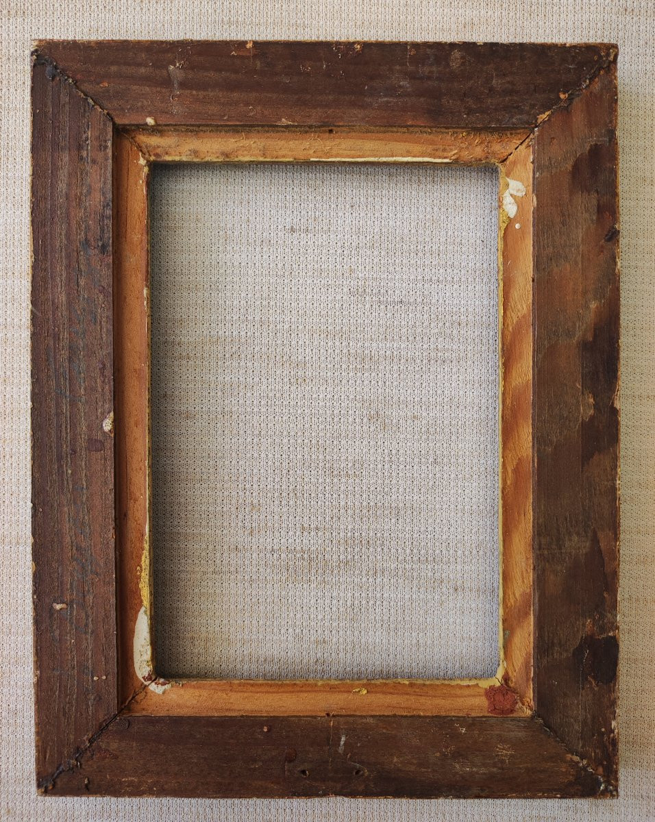 Gilded Wood Frame Renaissance Style Rebate 14 Cm X 10 Cm-photo-3