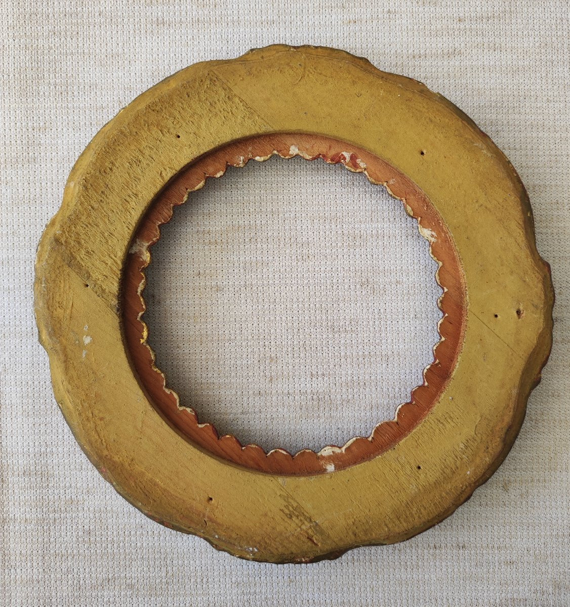 cadre style renaissance bois doré / bleu feuillure 10 cm -photo-3